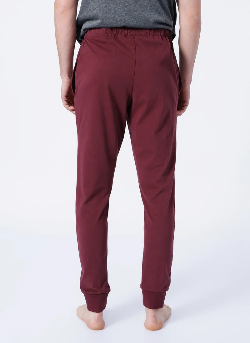 D'S DAMAT Ds Damat Ds200012004 Normal Waist Claret Red Men's Pajama Bottom