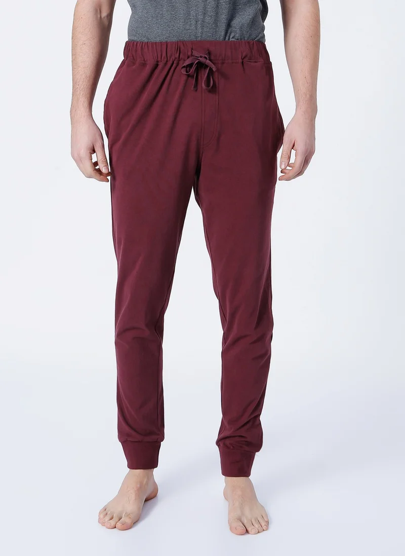 D'S DAMAT Ds Damat Ds200012004 Normal Waist Claret Red Men's Pajama Bottom