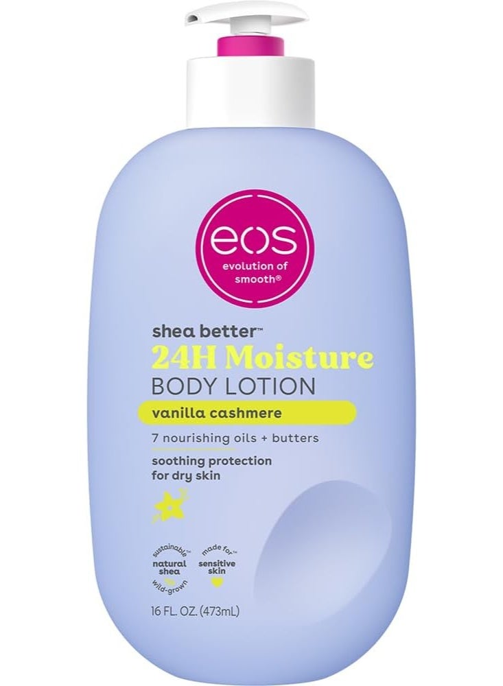 EOS Shea Better Body Lotion - Vanilla Cashmere, 24-Hour Moisture Skin Care, Lightweight & Non-Greasy, Made with Natural Shea, Vegan - Image 1