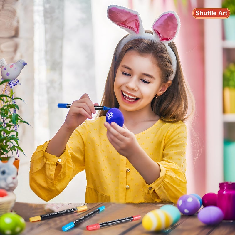 Shuttle Art 36 Colors Dual Tip Acrylic Paint Markers, Brush Tip and Dot Tip Acrylic Paint Pens for Rock Painting, Ceramic, Wood, Canvas, Plastic, Glass, Stone, Calligraphy, Card Making, DIY Crafts - Image 5