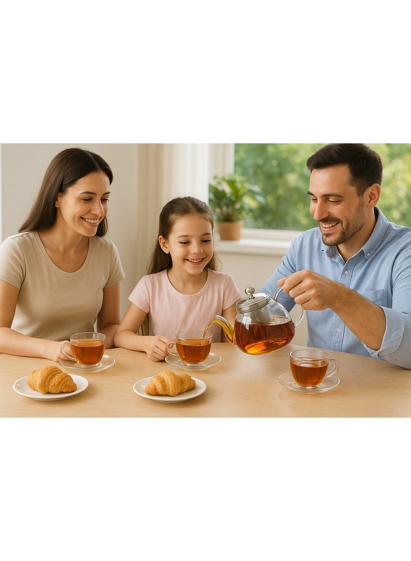 Glass Teapot with Stainless Steel Infuser – Heat-Resistant Kettle for Loose Leaf Tea, 1L - Image 2