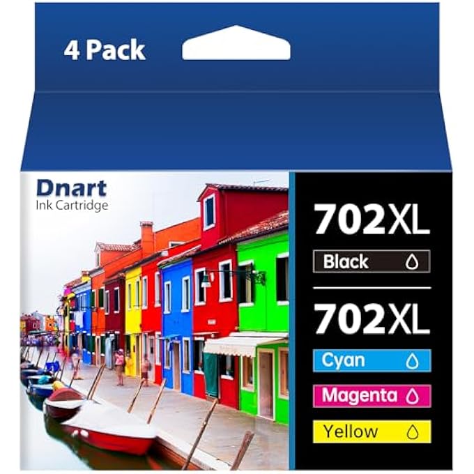 702XL INK REMANUFACTURED REPLACEMENT FOR EPSON 702 702XL INK CARTRIDGES COMBO PACK T702XL 702 T702 TO USE WITH WORKFORCE PRO WF-3720 WF-3730 WF-3733 PRINTER (4-PACK) - Image 2