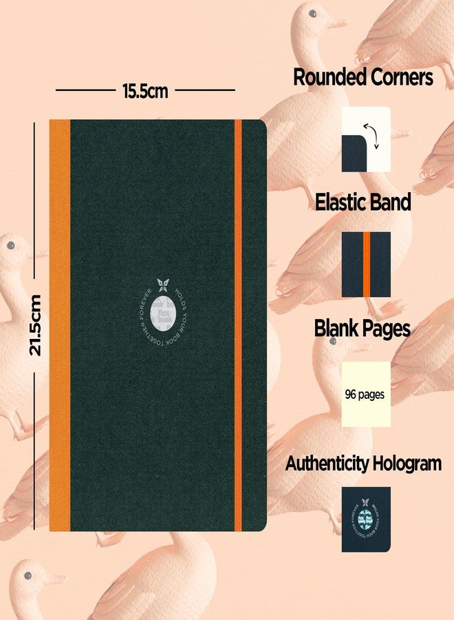 flexbook Sketchbook Orange | Medium | 15.5x21.5cm | 96 pages | 170gsm Special Quality Munken Paper | Special Black Art Paper Cover | Elastic Band Closure | FSC Certified - Image 2