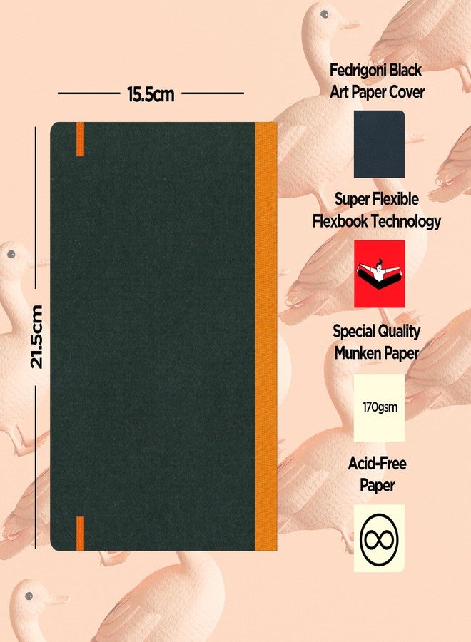 flexbook Sketchbook Orange | Medium | 15.5x21.5cm | 96 pages | 170gsm Special Quality Munken Paper | Special Black Art Paper Cover | Elastic Band Closure | FSC Certified - Image 3