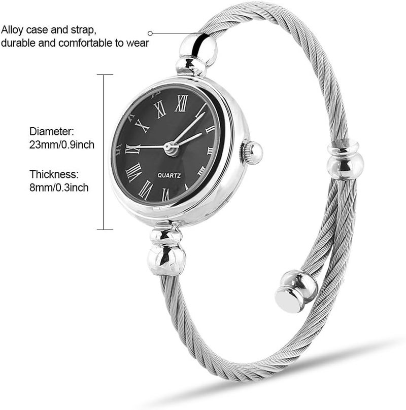 klarako c, Female Analog Round Quartz Alloy Strap Open Bracelet Watch Wristwatch(#1) - Image 2