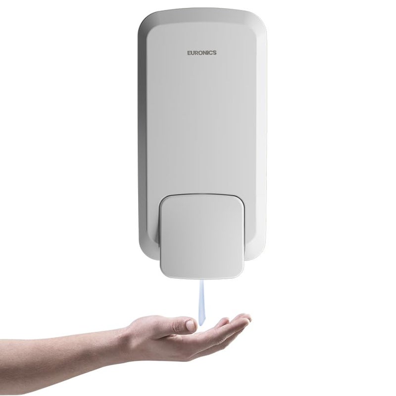 EURONICS Plastic 1000 Ml Liquid Soap Dispenser For Bathroom & Offices | Wall Mounted | Es43,White - Image 1