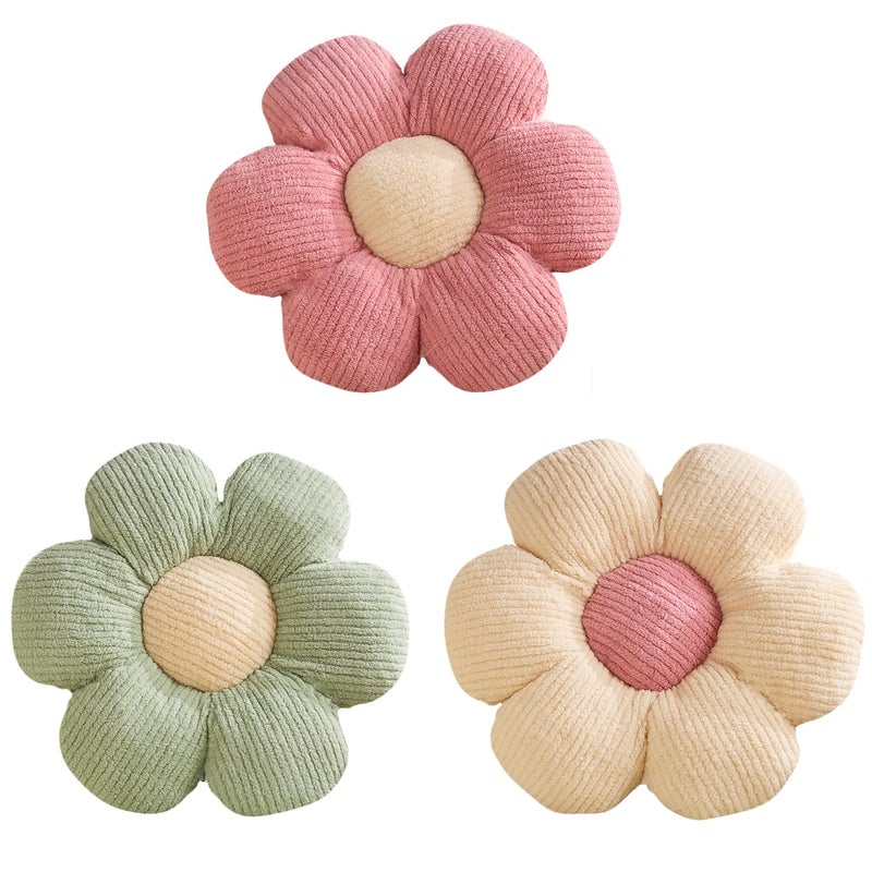 XIAIJIA 3 Pcs Flower Pillow Flowers Shaped Cushion Decorative Daisy Pillow for Bed Cute Throw Pillow Flower Floor Pillow Soft Seat Cushion 15.7" - Image 1