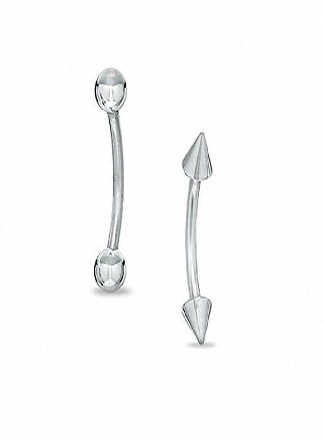 Ervio Curved Eyebrow Barbell Ring | Silver Stainless Steel Body Piercing Jewelry for Ear, Lip, Belly, Tongue, Nipple | Unisex Cartilage Rook Daith Tragus Studs for Men & Women - Image 4