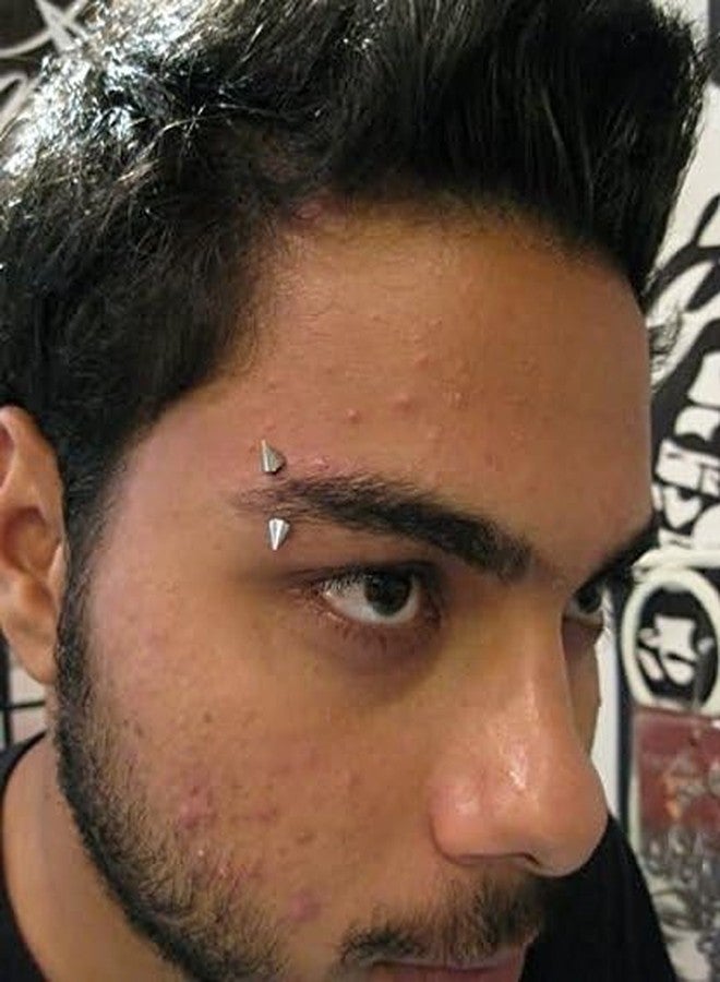 Ervio Curved Eyebrow Barbell Ring | Silver Stainless Steel Body Piercing Jewelry for Ear, Lip, Belly, Tongue, Nipple | Unisex Cartilage Rook Daith Tragus Studs for Men & Women - Image 3