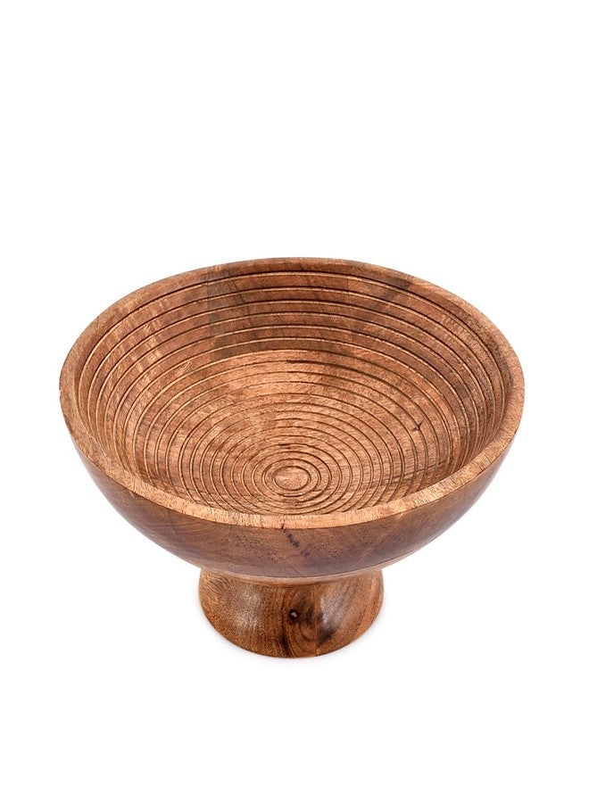 NIRMAN FRUIT BOWL Mango Wood Round Shaped Serving Bowl For Fruit,Dessert Platter Tray Dish Kitchen Dining Fruit,Dessert,Snack (12" x 12" x 5") - Image 2