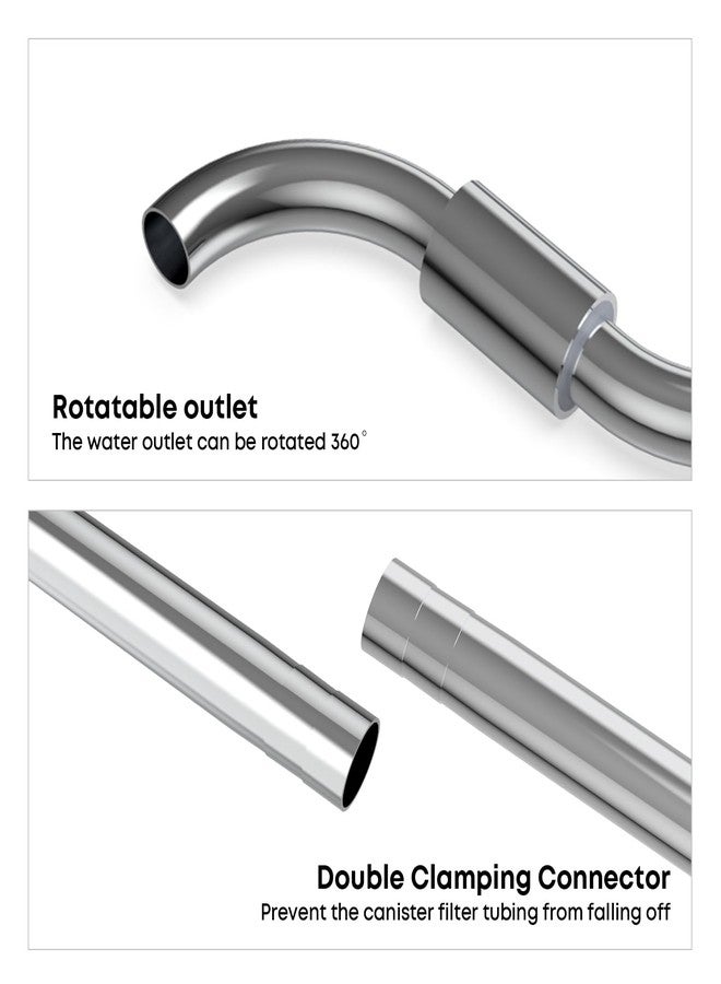 FZONE Aquarium Stainless Steel Skimmer Lily Pipes Inflow and Outflow with Spin Skimmer and Adjustable Rod for Aquarium Filter 1/2''(12/16mm) Tubing - Image 4