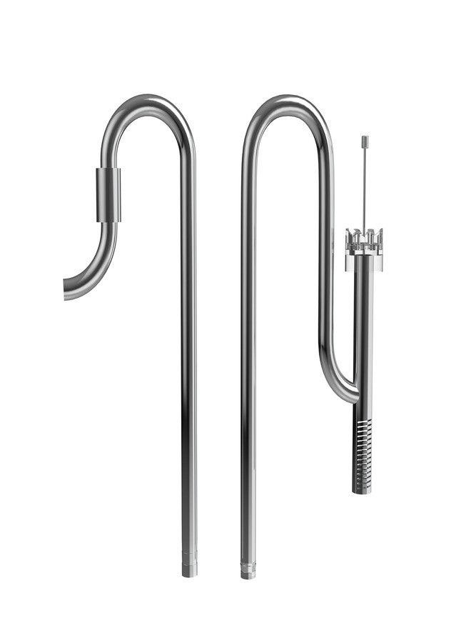 FZONE Aquarium Stainless Steel Skimmer Lily Pipes Inflow and Outflow with Spin Skimmer and Adjustable Rod for Aquarium Filter 1/2''(12/16mm) Tubing - Image 1
