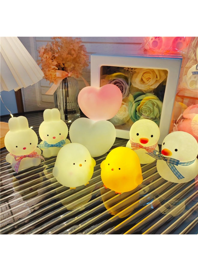 Generic Cartoon Ins Creative Led Vinyl Night Light Chicken Animal Night Market Stall Supply Night Market Children's Luminous Toys-Colour:Jianjian Rabbit/small Size  - Image 3