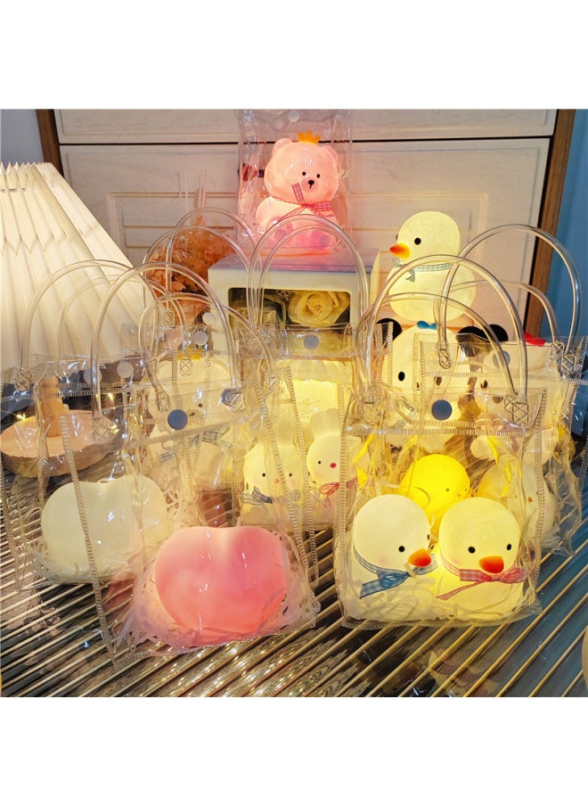 Generic Cartoon Ins Creative Led Vinyl Night Light Chicken Animal Night Market Stall Supply Night Market Children's Luminous Toys-Colour:Jianjian Rabbit/small Size  - Image 2