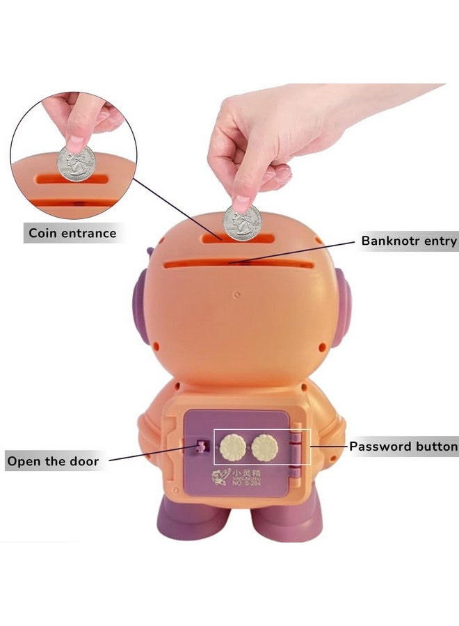Ngel Cartoon Design Plastic Piggy Bank || Creative Cute Money Bank || Coin Saving Bank for Boys & Girls (Pack of 1) (Astronaut - Pink) - Image 3