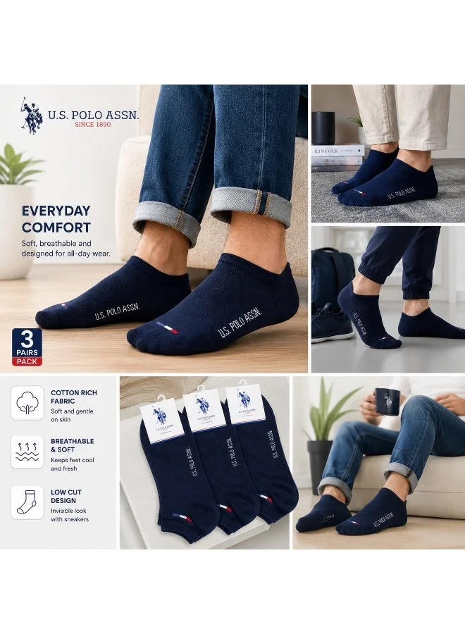 U.S. Polo Assn. NAVY U.S. Polo Assn. Mens Ankle Socks Navy for Men | Best Price UAE