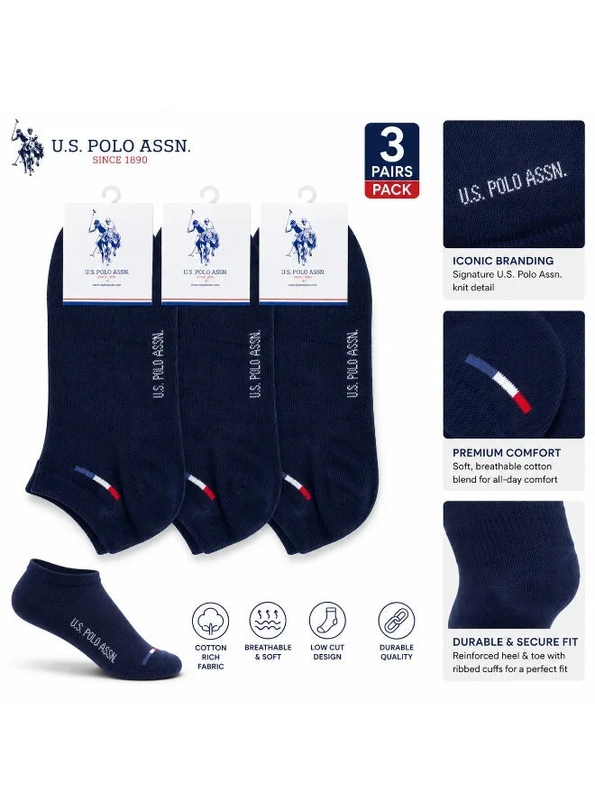 يو اس بولو اسن U.S. Polo Assn. Mens Ankle Socks Navy