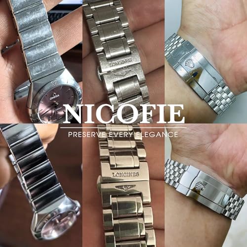 Nicofie Gold & Silver Steel Bracelet Watch Polishing Kit, Watch Cleaning Kit, Jewelry Cleaner for Metals, Crystals and Rubber - 1 x1.1oz Scratch Repair Cream, 2 x 3.4oz Cleaner, 3 x Microfiber Cloth, 2 x Wool and Hard Horn Brush, 1 x Sponge, 1 x Protection Tape - Image 5
