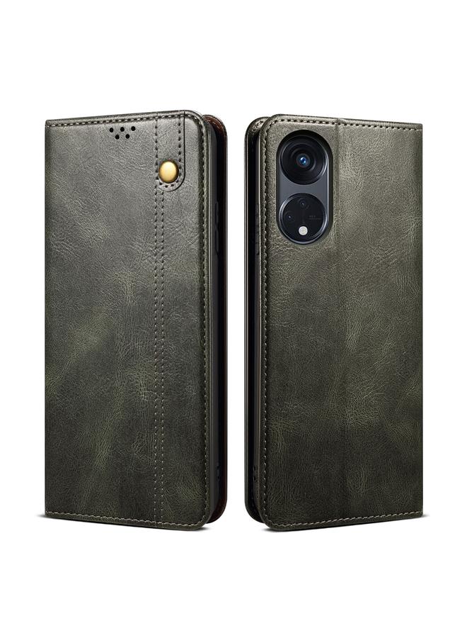 اس-توب جراب لهاتف OPPO A98 5G جراب هاتف جلدي من نسيج شمع الزيت Crazy Horse - Image 1