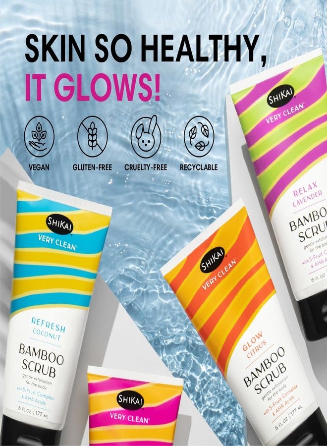 ShiKai Very Clean Bamboo Body Scrub (Detox Vanilla Latte, 6 oz) | Gentle Hydrating & Exfoliating Skin Cleanser | With 5 Fruit Complex & AHA Acids - Image 5