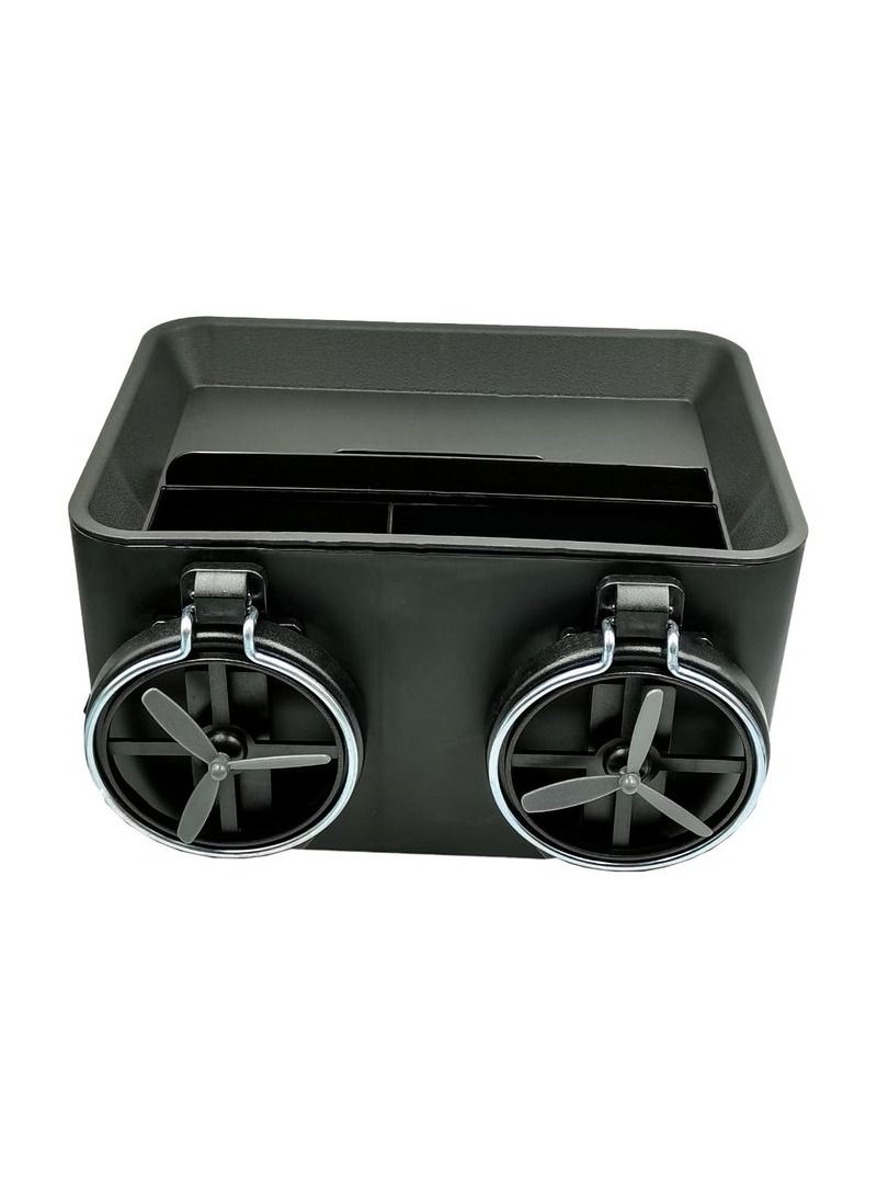 MOB Car Arm Rest Drink Holder Cup Holder, Multifunction Car Armrest Storage Box Organizer Black With Silver - Image 4