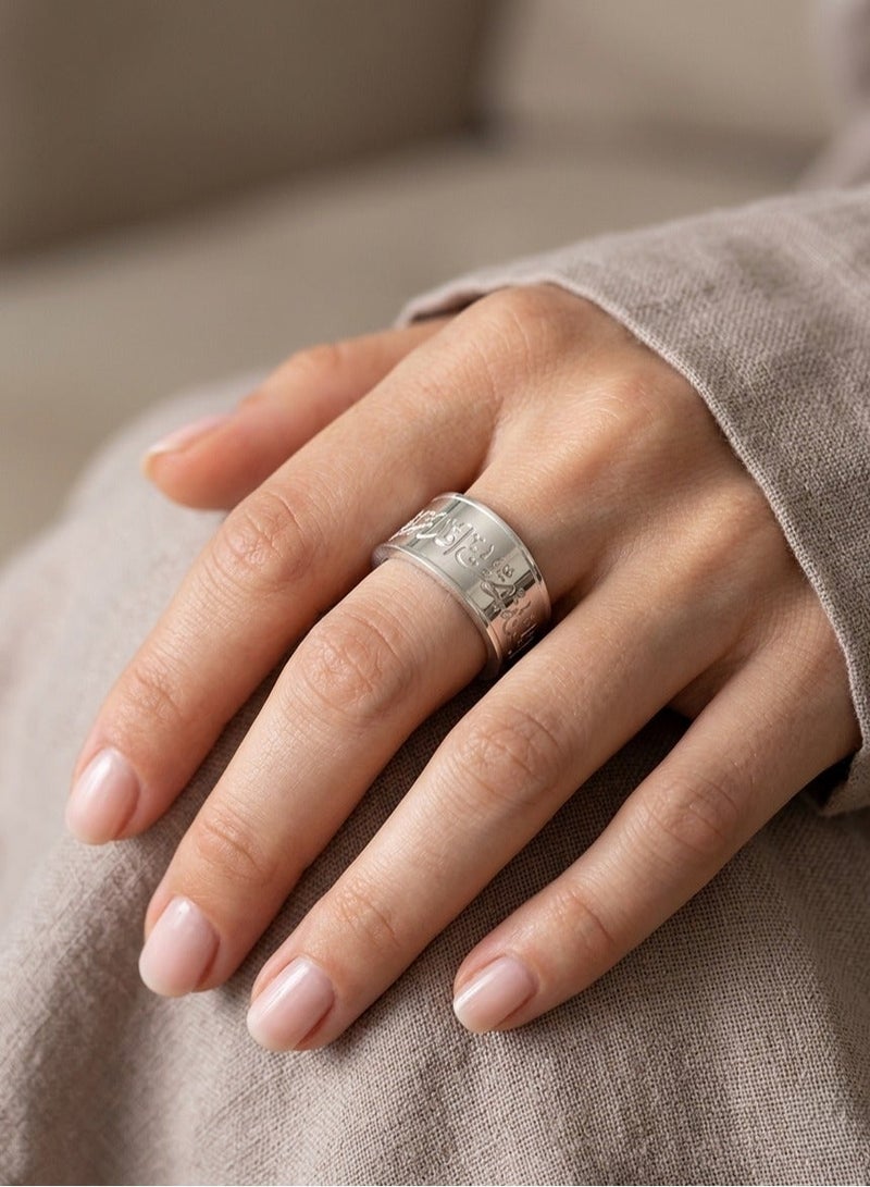 BTC 15.55g Silver Ring - Paradise Lies Under The Feet Of Mothers - Image 1