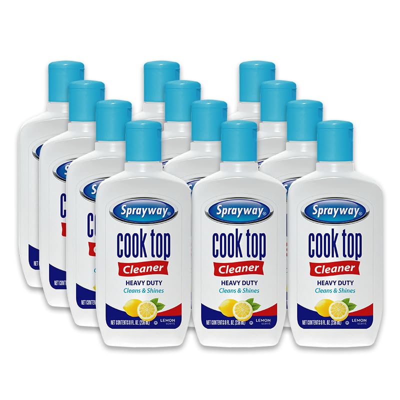 Sprayway Cook Top Cleaner, 8oz, Pack of 12 | Removes Grease, Grime & Stubborn Stains | Streak-Free Shine, Safe for Glass & Ceramic Cooktops | Easy-to-Use Formula - Image 1