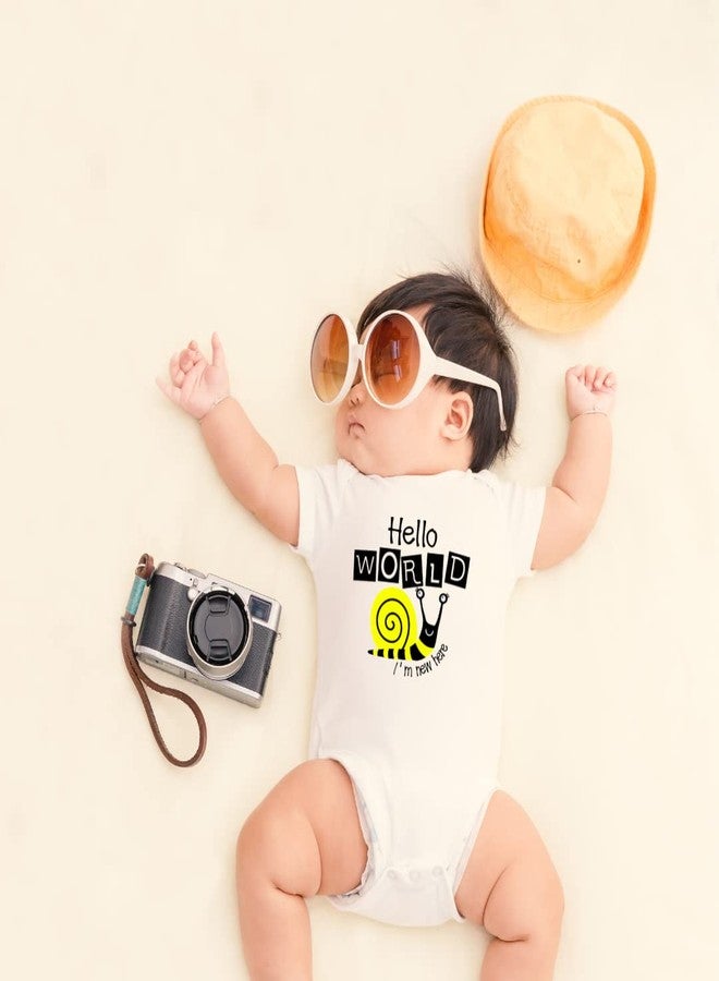 Simply Soft Baby Onesie for Newborn to 12 Months,Soft Cotton Bodysuit with “Hello World” Print - 220 GSM | Unisex | Comfortable & Breathable baby clothes - Image 5
