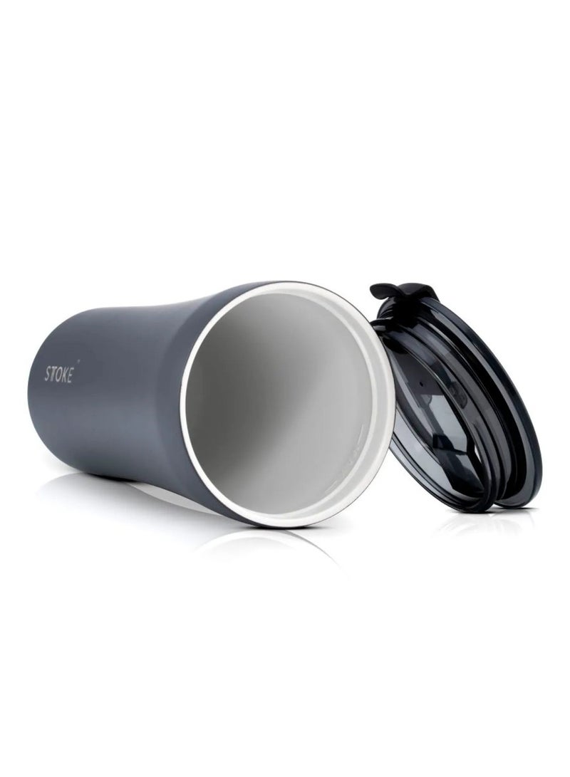 STTOKE Ceramic Insulated Leakproof Tumbler Bottle - 460ml (Slated Grey) - Image 2