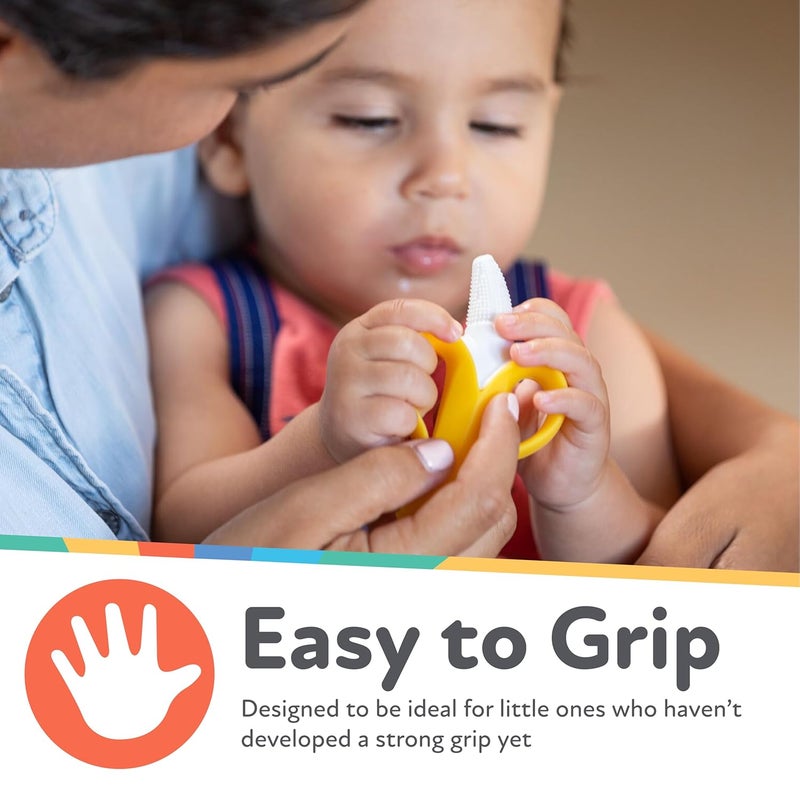 Nuby NanaNubs Banana Massaging Toothbrush and Carrot Teether  2 Pack Baby Teething Toys for 3 Months - Image 3