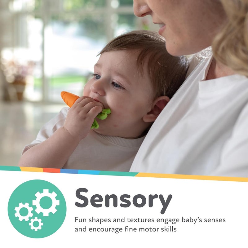 Nuby NanaNubs Banana Massaging Toothbrush and Carrot Teether  2 Pack Baby Teething Toys for 3 Months - Image 4