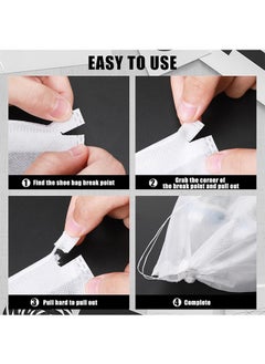 Generic 50Pcs Non-Woven Dust Proof Travel Shoe Bags, Drawstring Shoe Storage Bags, Bask Shoe Bags, Dust Bags for Purses and Handbags Storage, Shoe Travel Bags for Packing, Home Closet Organizer Dust Cover  - Image 3
