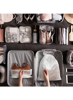 Generic 50Pcs Non-Woven Dust Proof Travel Shoe Bags, Drawstring Shoe Storage Bags, Bask Shoe Bags, Dust Bags for Purses and Handbags Storage, Shoe Travel Bags for Packing, Home Closet Organizer Dust Cover  - Image 5