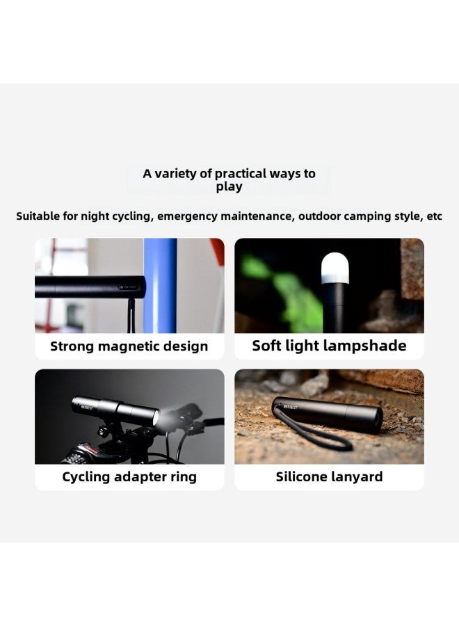 Strong Light Flashlight Zoom Outdoor Camping Style Super Bright Multi-function Rechargeable Bicycle Home Portable Lighting-Product Specifications:Extremely Strong Light Zoom Flashlight Black  - Image 4