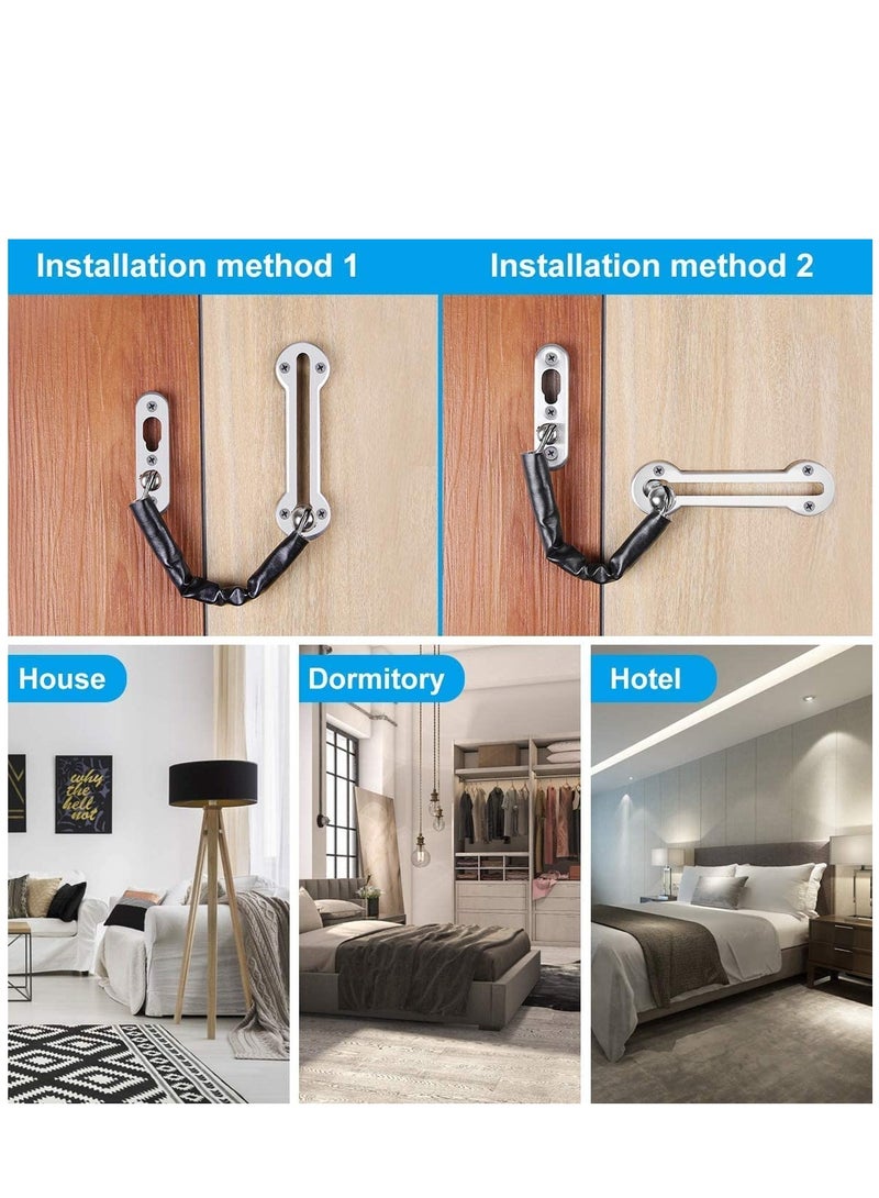 ROBUSTLINE Zinc Door Chain Guard Heavy Matt Black With Spring Anti Theft Press Lock Punch Free Door Chain Lock Bedroom Home Apartment Hotel Security Door Sliding Safety Chain Lock Stainless Steel Easy D3805  - Image 5