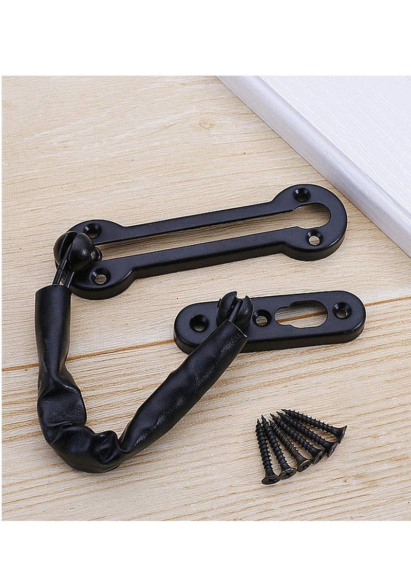 ROBUSTLINE Zinc Door Chain Guard Heavy Matt Black With Spring Anti Theft Press Lock Punch Free Door Chain Lock Bedroom Home Apartment Hotel Security Door Sliding Safety Chain Lock Stainless Steel Easy D3805  - Image 2