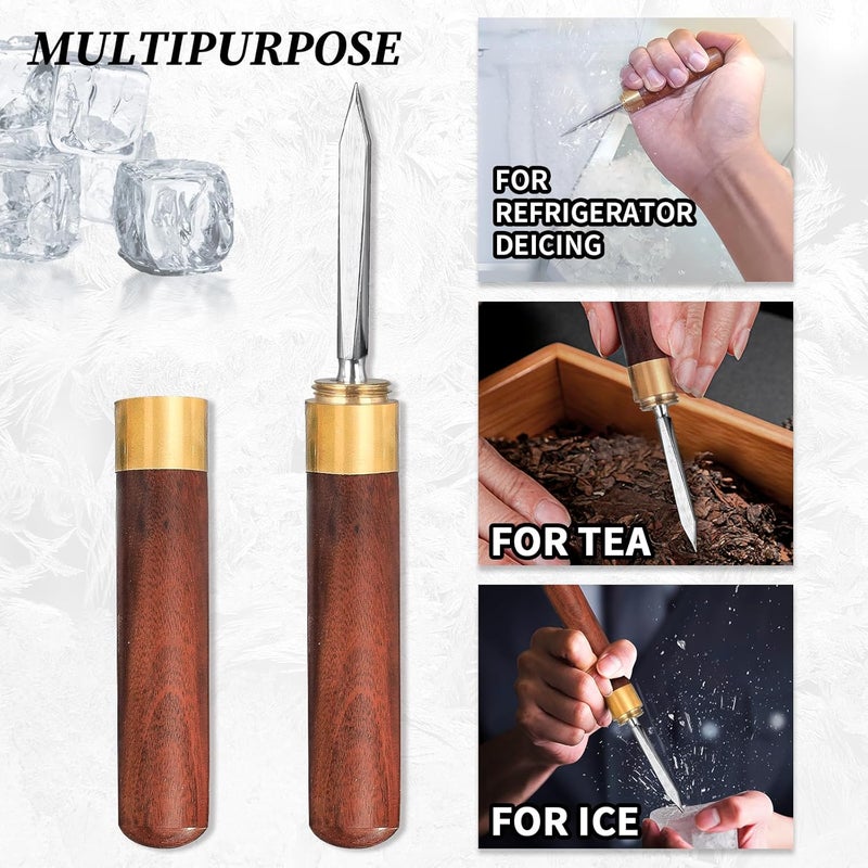 SuproBarware Ice Pick Stainless Steel Ice Crusher with Wooden Handle Ice Chipper Ideal for Breaking Ice Kitchen Tool 3 Pack - Image 5