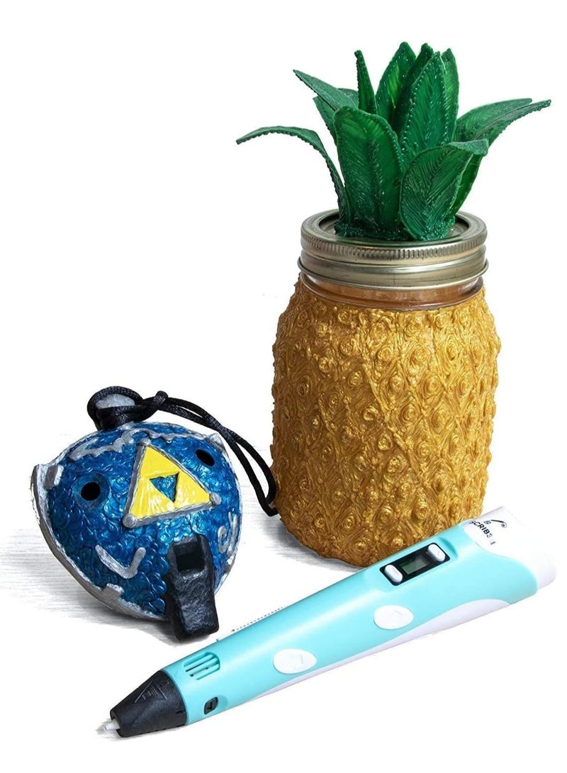 3D Printing Pen with Display - Includes 3D Pen, 3 Starter Colors of PLA Filament, Stencil Book + Project Guide, and Charge  - Image 5