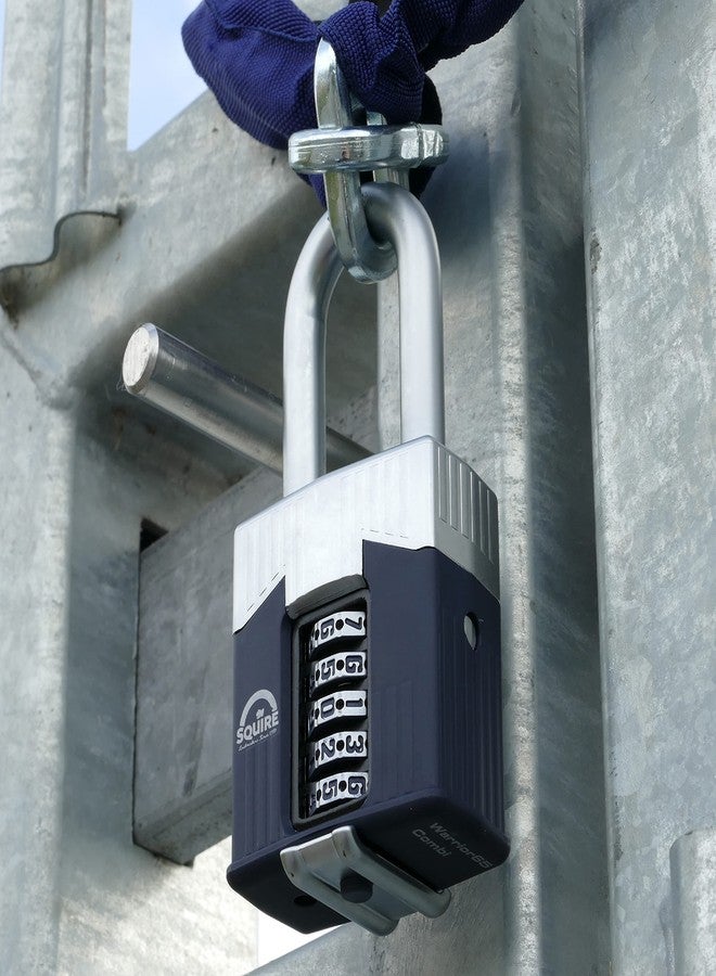 Squire Henry Squire Warrior 5 Wheel Long Shackle Combination Padlock, 65 mm (Length), Blue - Image 2