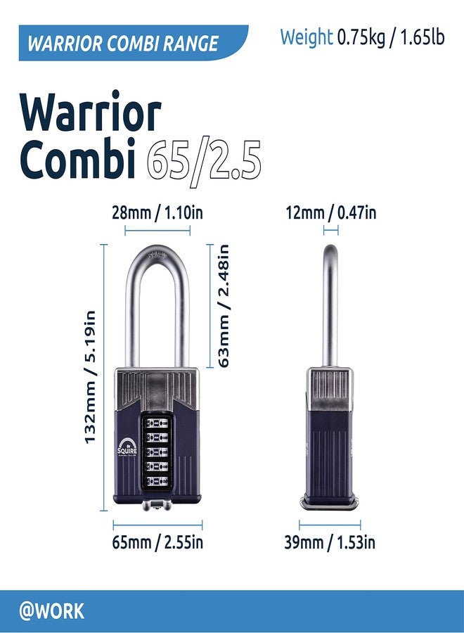 Squire Henry Squire Warrior 5 Wheel Long Shackle Combination Padlock, 65 mm (Length), Blue - Image 5