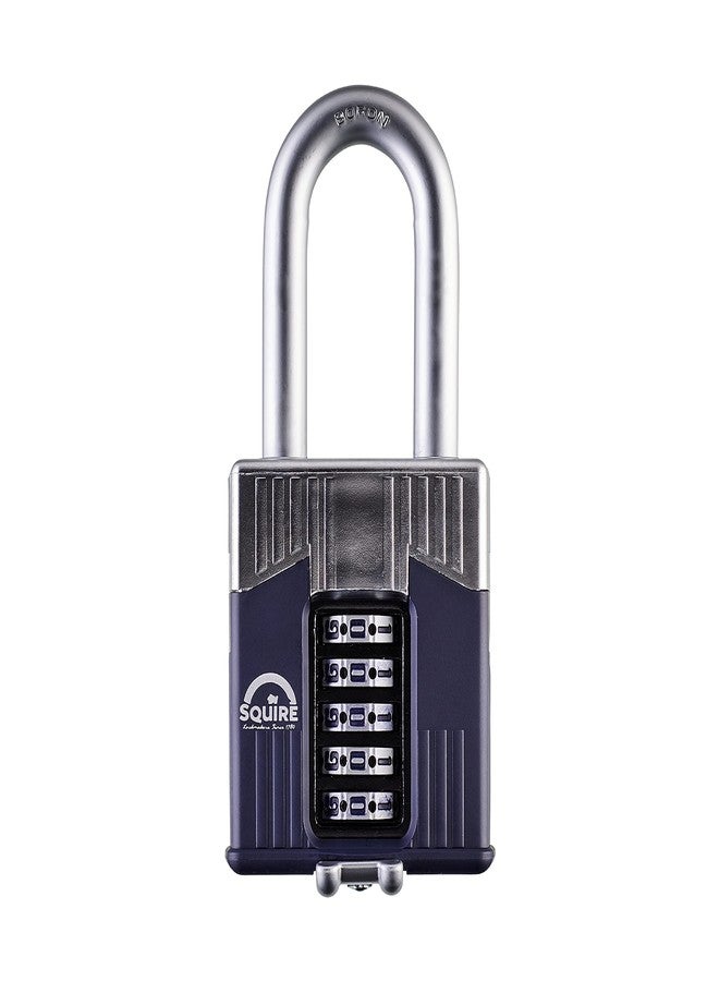 Squire Henry Squire Warrior 5 Wheel Long Shackle Combination Padlock, 65 mm (Length), Blue - Image 1