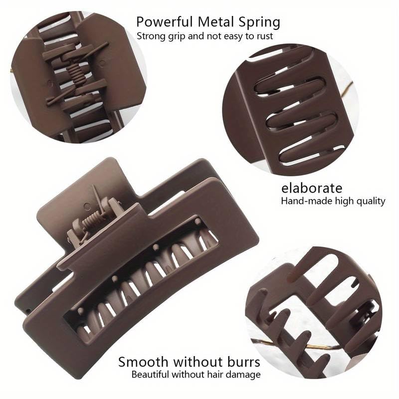 Cerrito Hair Claw Clips for Women Girls – 4 Large and 4 Small Pcs Strong Hold Clamps for Thick Thin Hair, Matte Nonslip Jaw Clips, Neutral Butterfly Claw, Styling, Ponytail Holder, Multicolor - Image 2