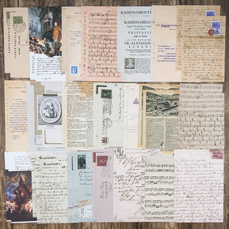 Knaid Vintage Scrapbook Supplies Pack (200 Pieces) for Junk Journal Bullet Journals Planners Aesthetic Paper Stickers Craft Kits Cottagecore Collage Album (Artistic) - Image 4