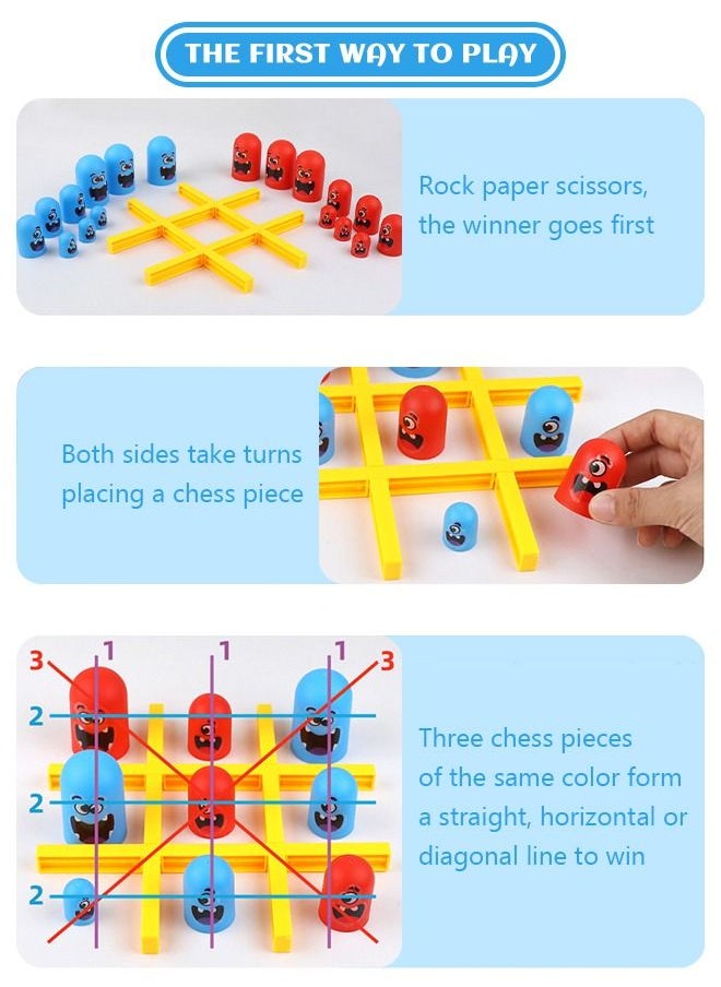 NIBEMINENT - Tic Tac Toe Plastic Board Game Battle for Kids Table Toys Multiple Play Methods - Image 1
