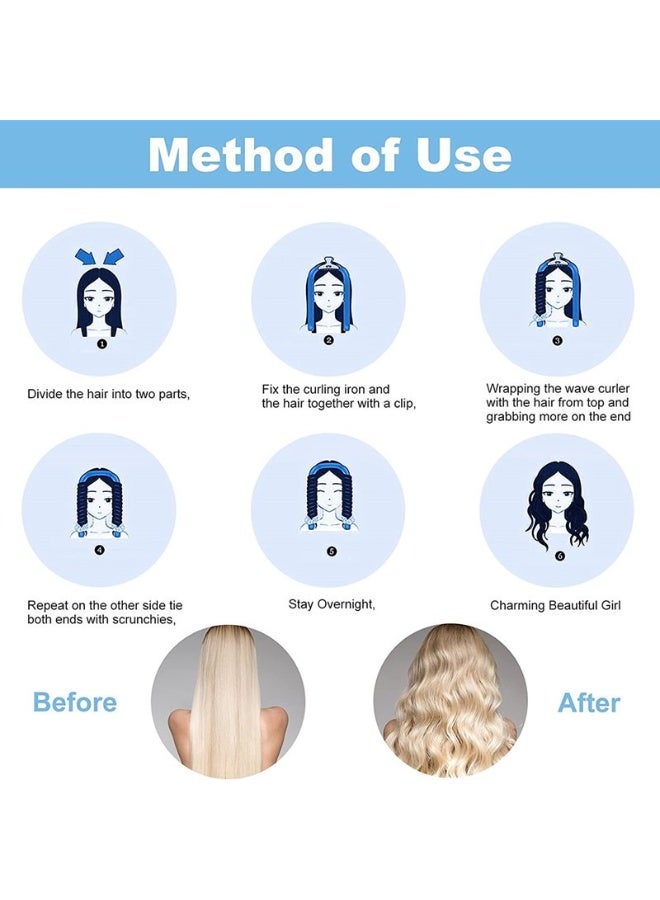 يوكانبي طقم تجعيد الشعر بدون حرارة مكون من 4 قطع – عصا تجعيد فوم + 2 رباط شعر + مشبك لتجعيد الشعر أثناء النوم دون حرارة - Image 2