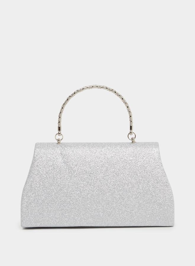 Styli Styli Embellished Metallic Ribbon Detail Clutch with Removable Chain Strap  - Image 2