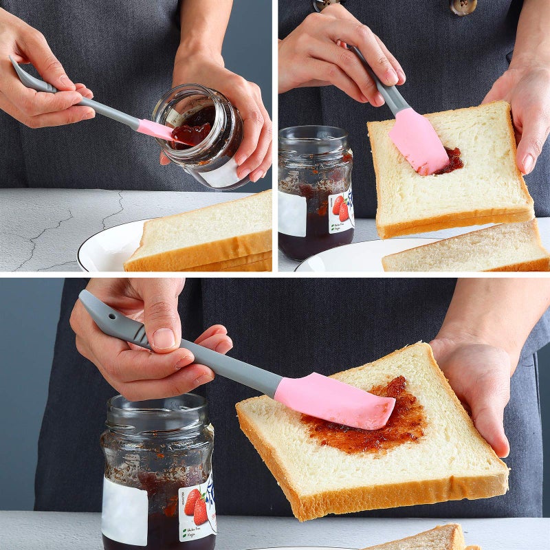 Yoku Made- Silicone Mini Spatula  Curved Small Spatula  Kitchen Scraper Spatula  Wet Pet Food Can Spatula  Jar Spatula  for Cooking Baking Frosting or Mixing  6pcs - Image 5
