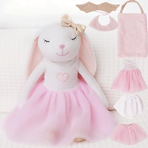 Perfectto Design Bunny Ballerina Stuffed Animal for Girls Plush Toy Doll  Cute Doll Set Dress Up for 3 4 5 Year Old Girl  Gift for Little Girl Birthday Christmas Age 39 - Image 1