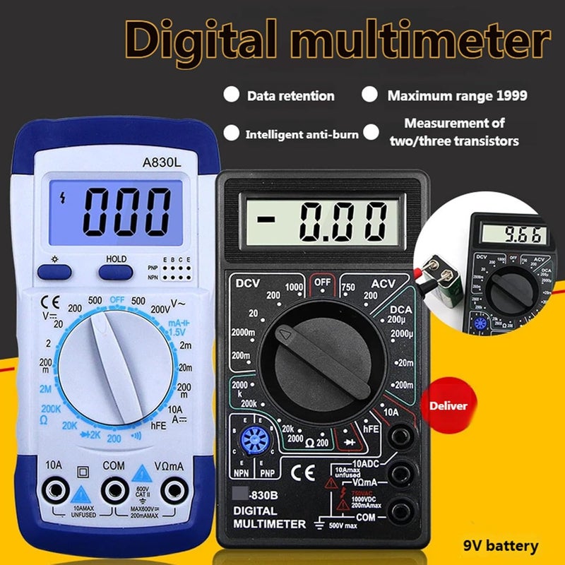 Multimeter Tester, Voltmeter Auto Ranging Ohmmeter Voltages Resistance Continuitys NCV Live Digital Multimeter - Image 5