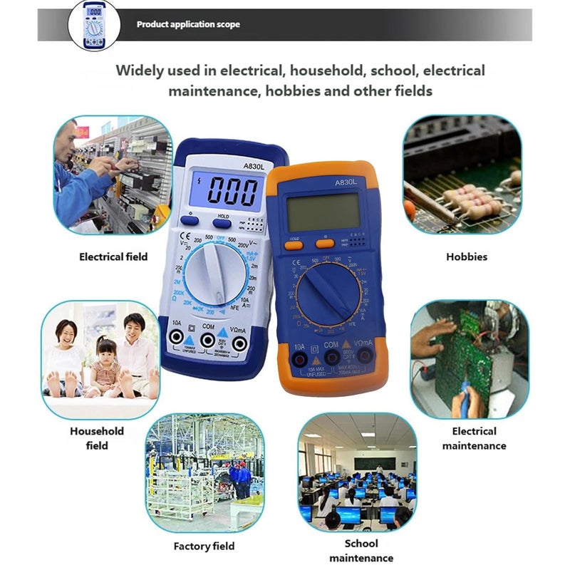 Multimeter Tester, Voltmeter Auto Ranging Ohmmeter Voltages Resistance Continuitys NCV Live Digital Multimeter - Image 2